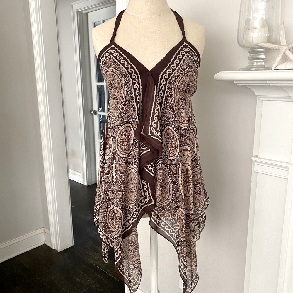 BCBG MAXAZRIA Silk Halter Top - day to night - XS